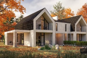 Дуплекс из газобетона с планировкой от БЛОК44